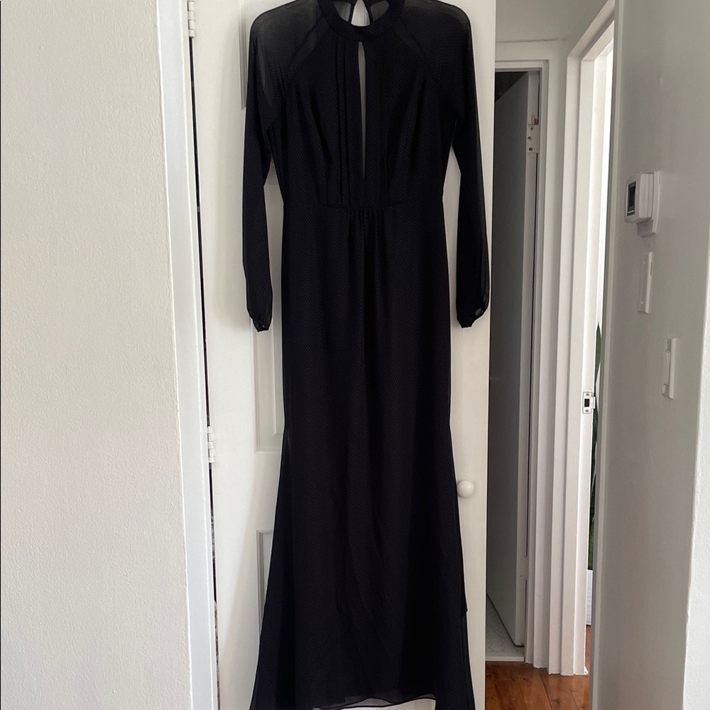 BCBGeneration Black Long Sleeve Dress. Beautiful faint polka dot fabric.